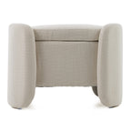 Erin - Modern Cream Fabric Storage Ottoman