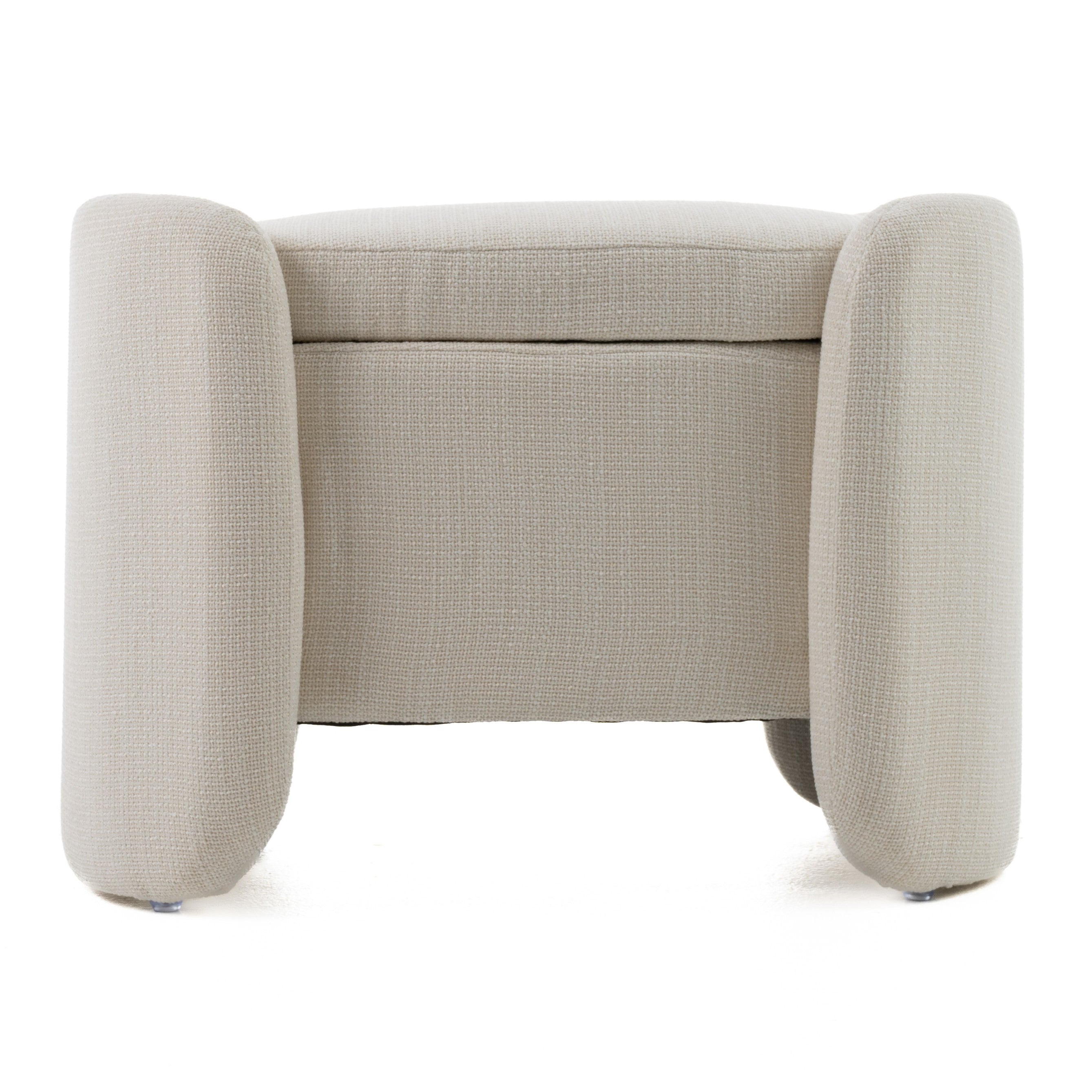 Erin - Modern Cream Fabric Storage Ottoman