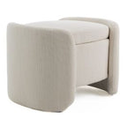Erin - Modern Cream Fabric Storage Ottoman