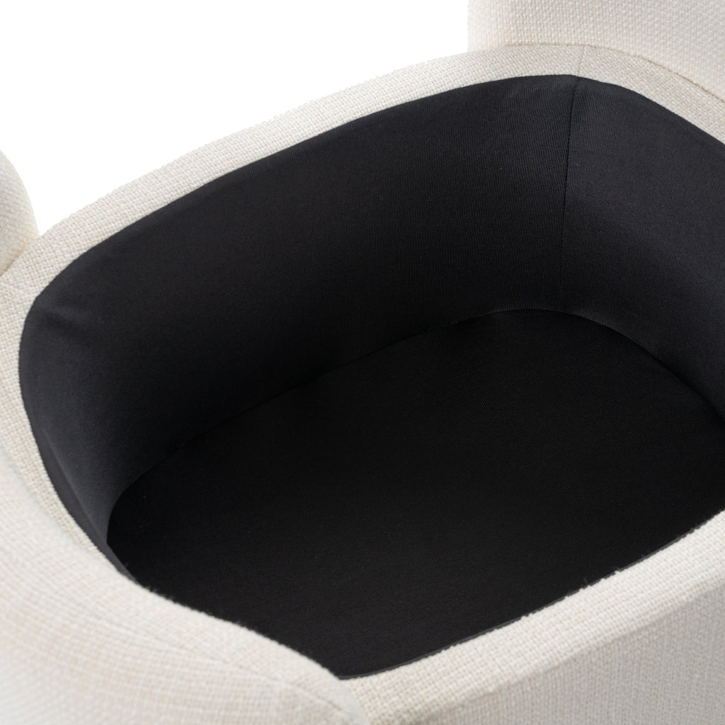 Erin - Modern Cream Fabric Storage Ottoman