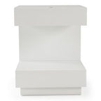 Esso Modern White Glossy Tall Nightstand