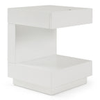 Esso Modern White Glossy Tall Nightstand