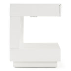 Esso Modern White Glossy Tall Nightstand
