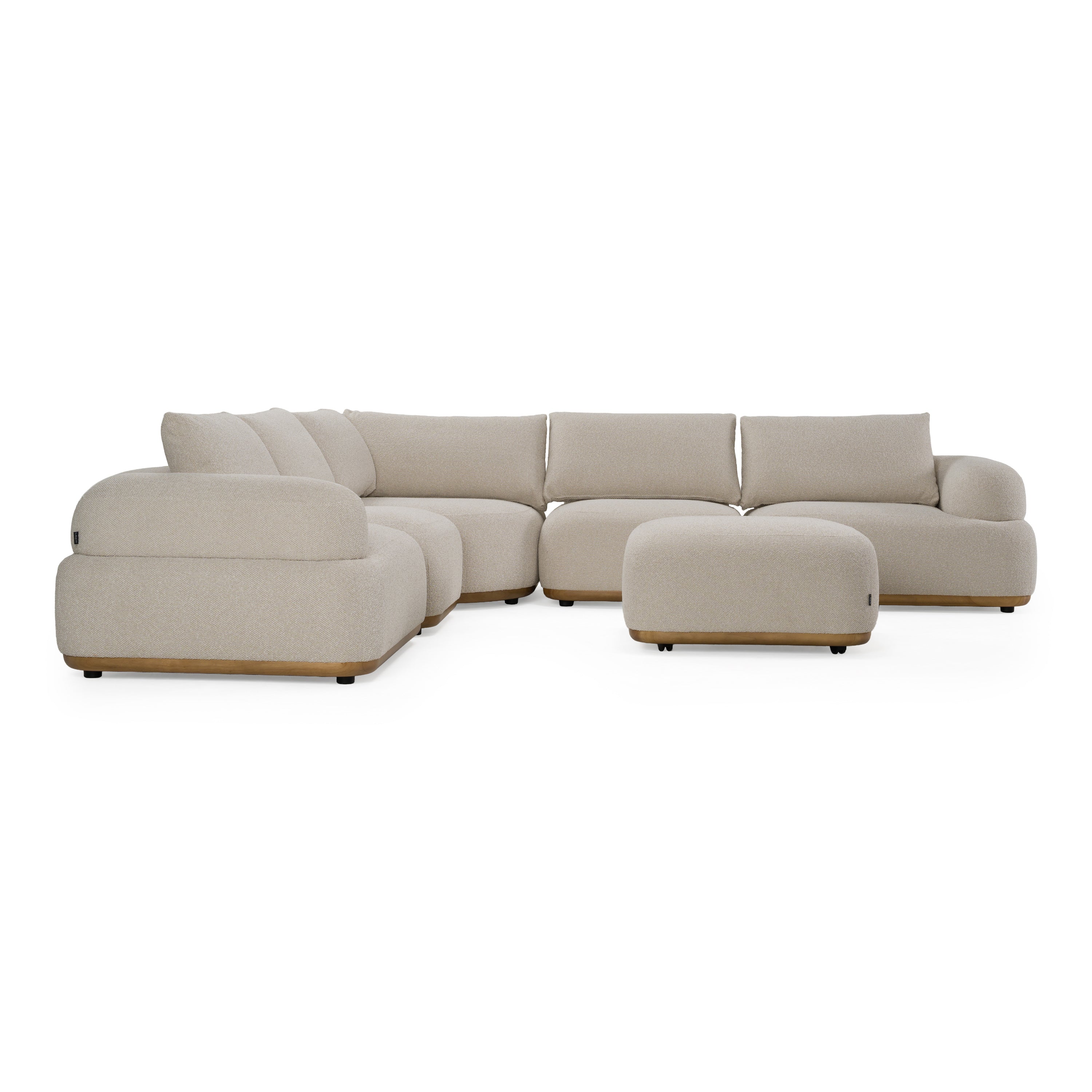 Evans - Contemporary Off-White Fabric Modular Sectional Sofa - Contemporary Off - White Fabric Modular Sectional Sofa