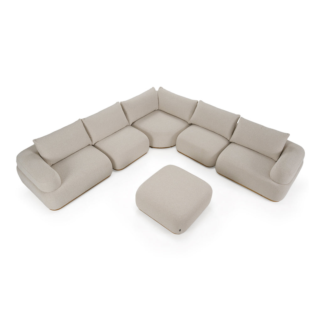 Evans - Contemporary Off-White Fabric Modular Sectional Sofa - Contemporary Off - White Fabric Modular Sectional Sofa