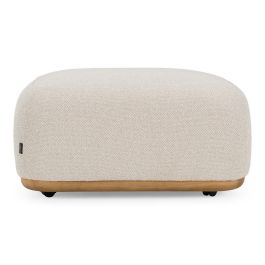 Evans - Contemporary Off-White Fabric Ottoman
