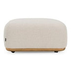 Evans - Contemporary Off-White Fabric Ottoman