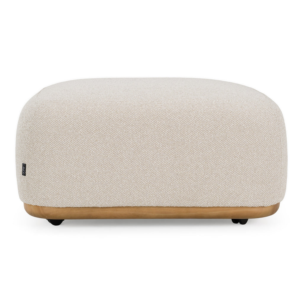 Evans - Contemporary Off-White Fabric Ottoman
