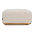 Evans - Contemporary Off-White Fabric Ottoman