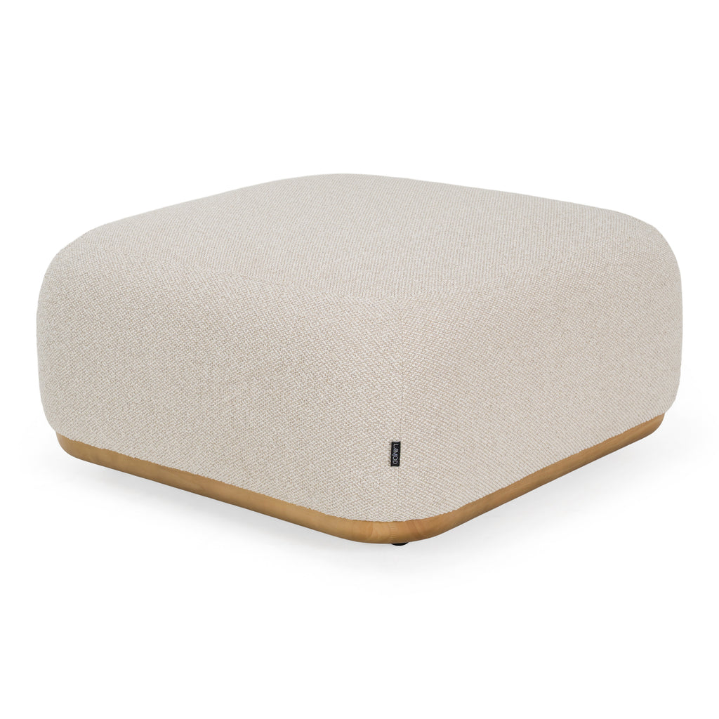 Evans - Contemporary Off-White Fabric Ottoman