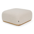 Evans - Contemporary Off-White Fabric Ottoman