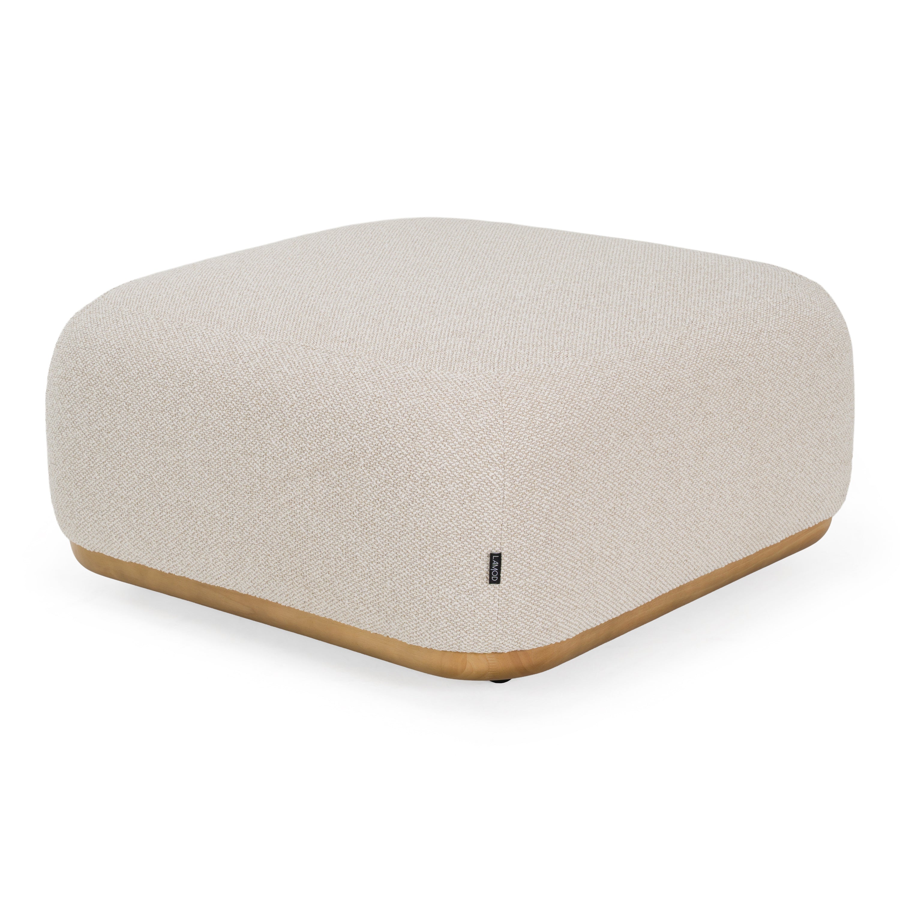 Evans - Contemporary Off-White Fabric Ottoman