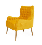 Modrest Everly - Contemporary Velvet Yellow Accent Chair