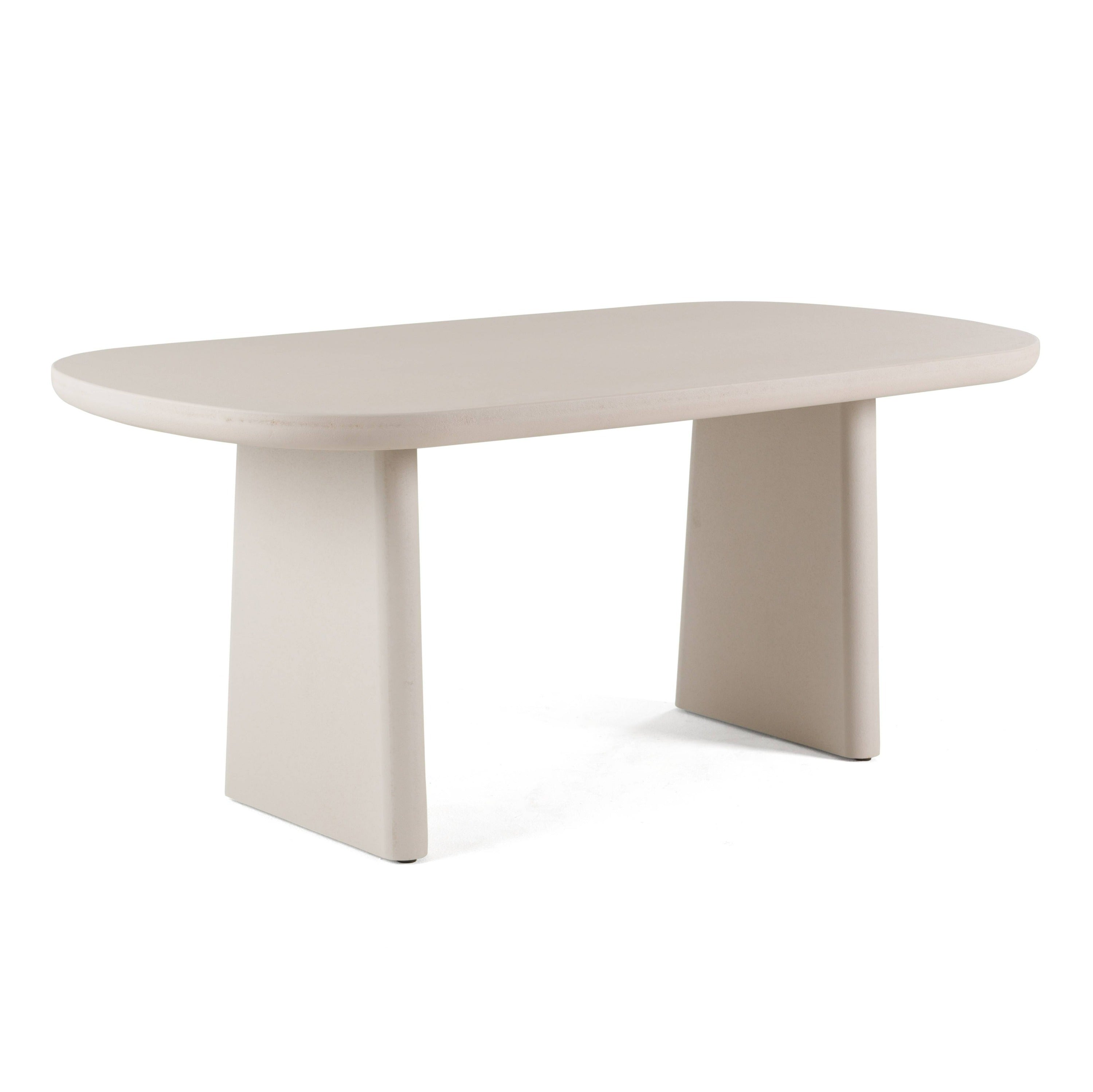 Evermore - Modern Grey Faux Cement Oval Dining Table
