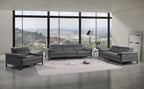 1246 Divanitalia Modular Power Triple Reclining Sofa, Loveseat, and Chair Set with Power Headrests - Top Grain Italian Leather - Dark Grey - SKU 1246-DK-GREY-6.6-HT-3PC