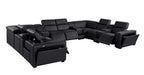 1224 Divanitalia 12-Piece U-Shaped Sectional Sofa in Top Grain Italian Leather with 4 Power Recliners & Power Headrests