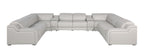 1116 Divanitalia 10-Piece U-Shaped Sectional Sofa in Top Grain Italian Leather with 4 Power Recliners & Power Headrests - Light Grey - SKU 1116-LT_GREY-10PC-4PWR-U-SECTIONAL-GROUP - view 3