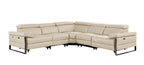 1246 Divanitalia 5-Piece L-Shaped Modular Power Reclining Sectional Sofa with Power Headrests - Top Grain Italian Leather