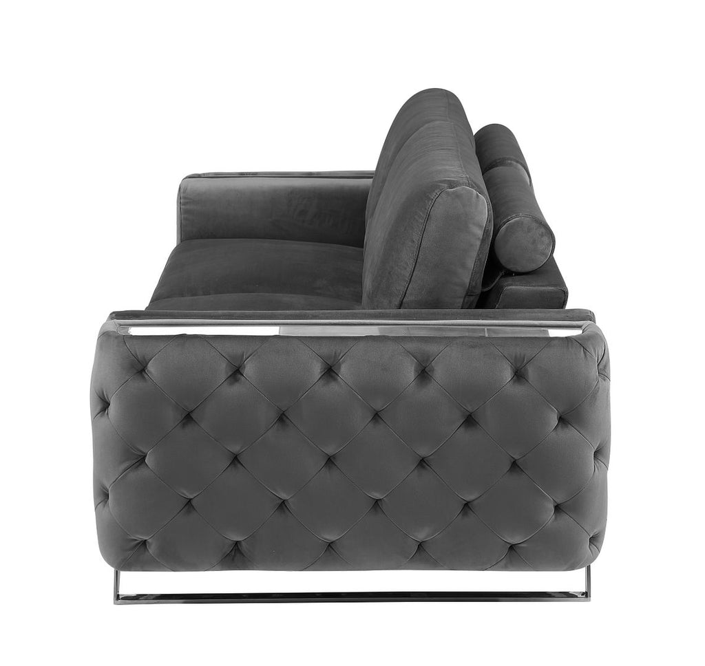 1051 Divanitalia Beige Sofa in Velvet Fabric