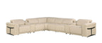 1126 Divanitalia 8-Piece L-Shaped Sectional Sofa in Top Grain Italian Leather with 4 Power Recliners & Power Headrests