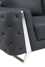 1050 Divanitalia Chair in Top-grain Italian Leather - Dark Grey - SKU 1050-DK-GRAY-CH - view 9