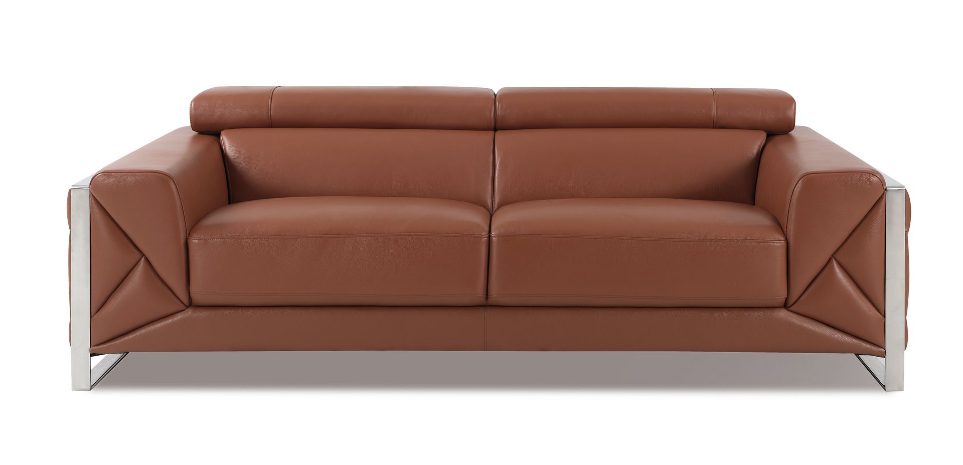 903 Divanitalia Sofa with Adjustable Headrest in Top-grain Italian Leather - Camel