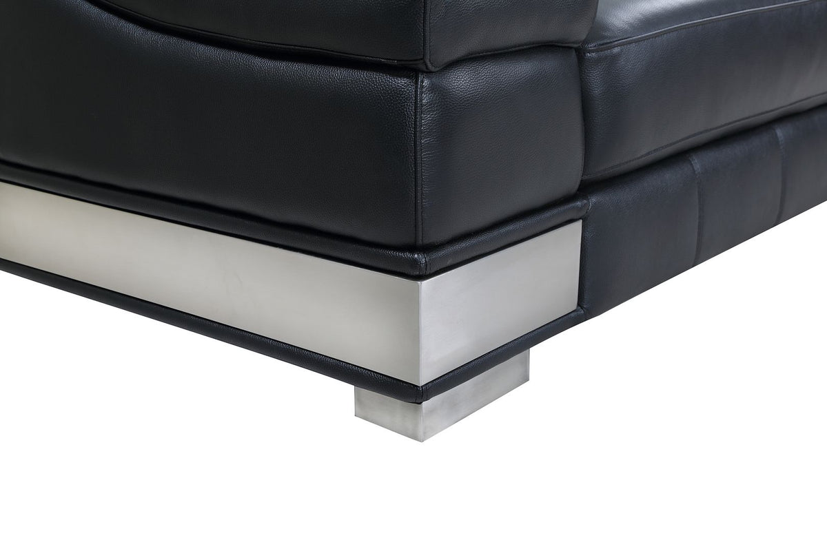 415 Divanitalia Sofa with Adjustable Headrest in Top-grain Italian Leather - Black - SKU 415-S-BLACK - view 7