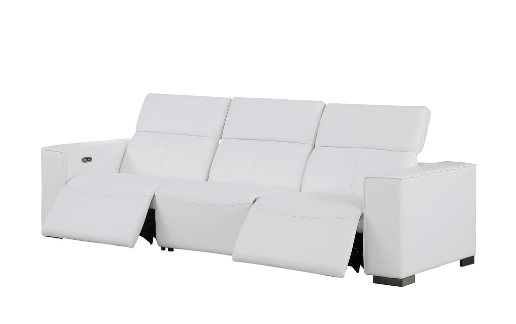 1208 Leather Reclining Set - Sofa & Loveseat with 4 Power Recliners - White - SKU 1208-WHITE-5.4-HT-2PC - view 7