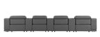 9762 Divanitalia 7-Piece Modular Top Grain Italian Leather Power Reclining Sofa with 4 Power Recliners
