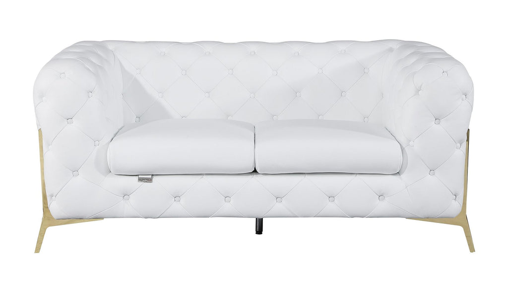 970 Divanitalia 3-Piece Sofa Set in Top-grain Italian Leather - White - SKU 970- WHITE 3PC (S/L/CH) - GROUP - view 6