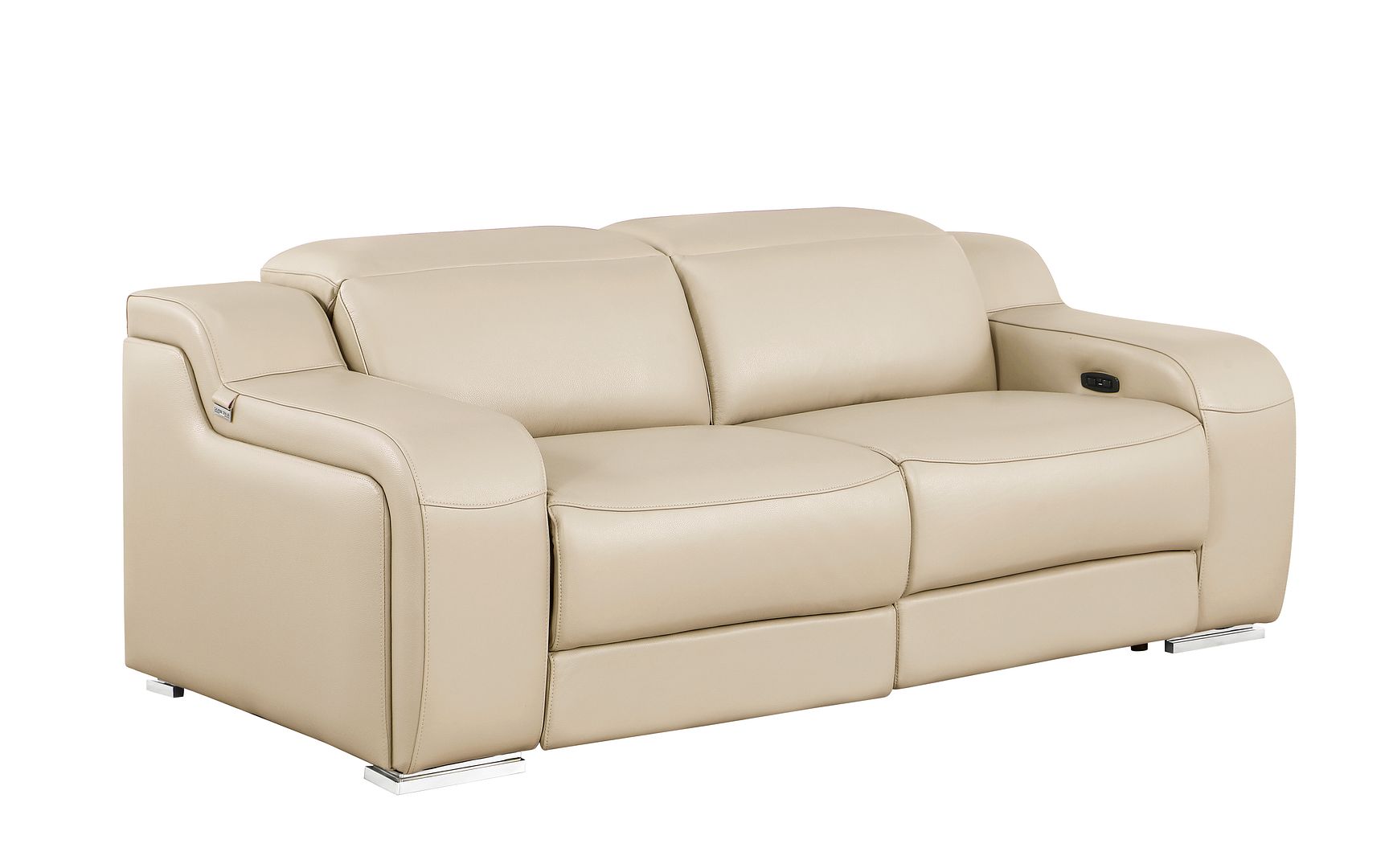 1116 Divanitalia 2-Piece Modular Power Reclining Loveseat in Top Grain Italian Leather with 2 Power Recliners & Power Headrests