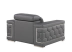 296 Modern Genuine Leather Chair - Grey - SKU 296-GREY-CH - view 3