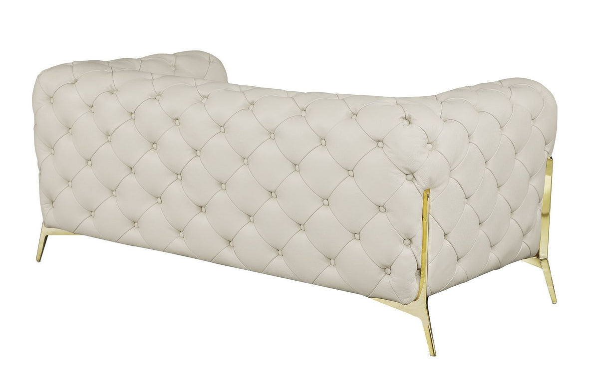 970 Divanitalia 2-Piece Sofa Set in Top-grain Italian Leather - Cream - SKU 970- CREAM 2PC (S/L) - GROUP - view 4
