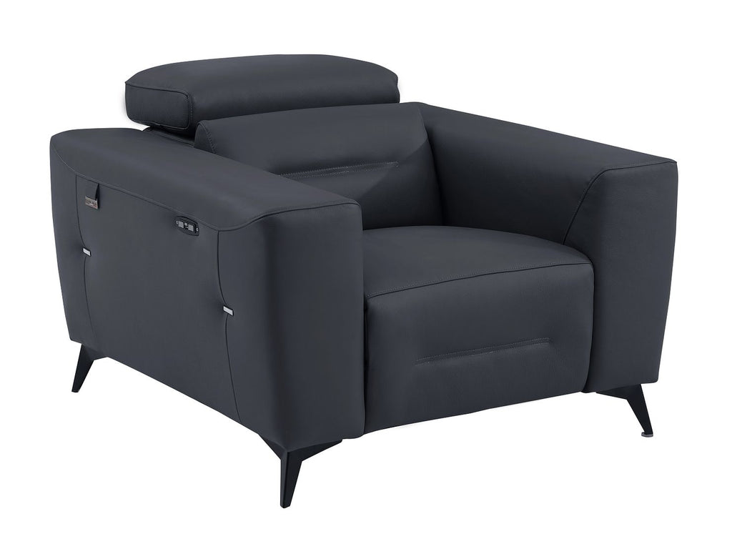 989 Divanitalia Power Reclining Arm Chair with Power Headrest in Top-grain Italian Leather