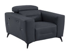 989 Divanitalia Power Reclining Arm Chair with Power Headrest in Top-grain Italian Leather