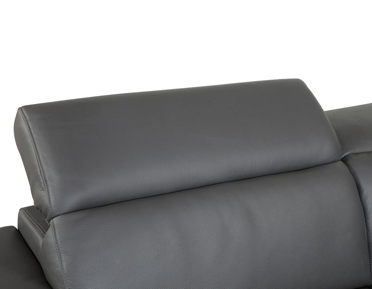 692 Divanitalia Chair with Adjustable Headrest in Top-grain Italian Leather - Dark Grey - SKU 692-CH-DARK GRAY - view 7