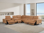 1246 Divanitalia 7-Piece L-Shaped Modular Power Reclining Sectional Sofa with 4 Power Recliners and Power Headrests - Top Grain Italian Leather