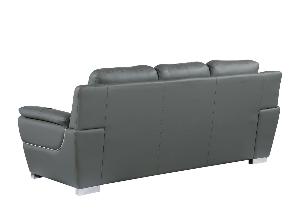 4572 Modern Genuine Leather 3-Piece Sofa Set - Dark Grey - SKU 4572 GRAY 3PC (S/L/C) - GROUP - view 5