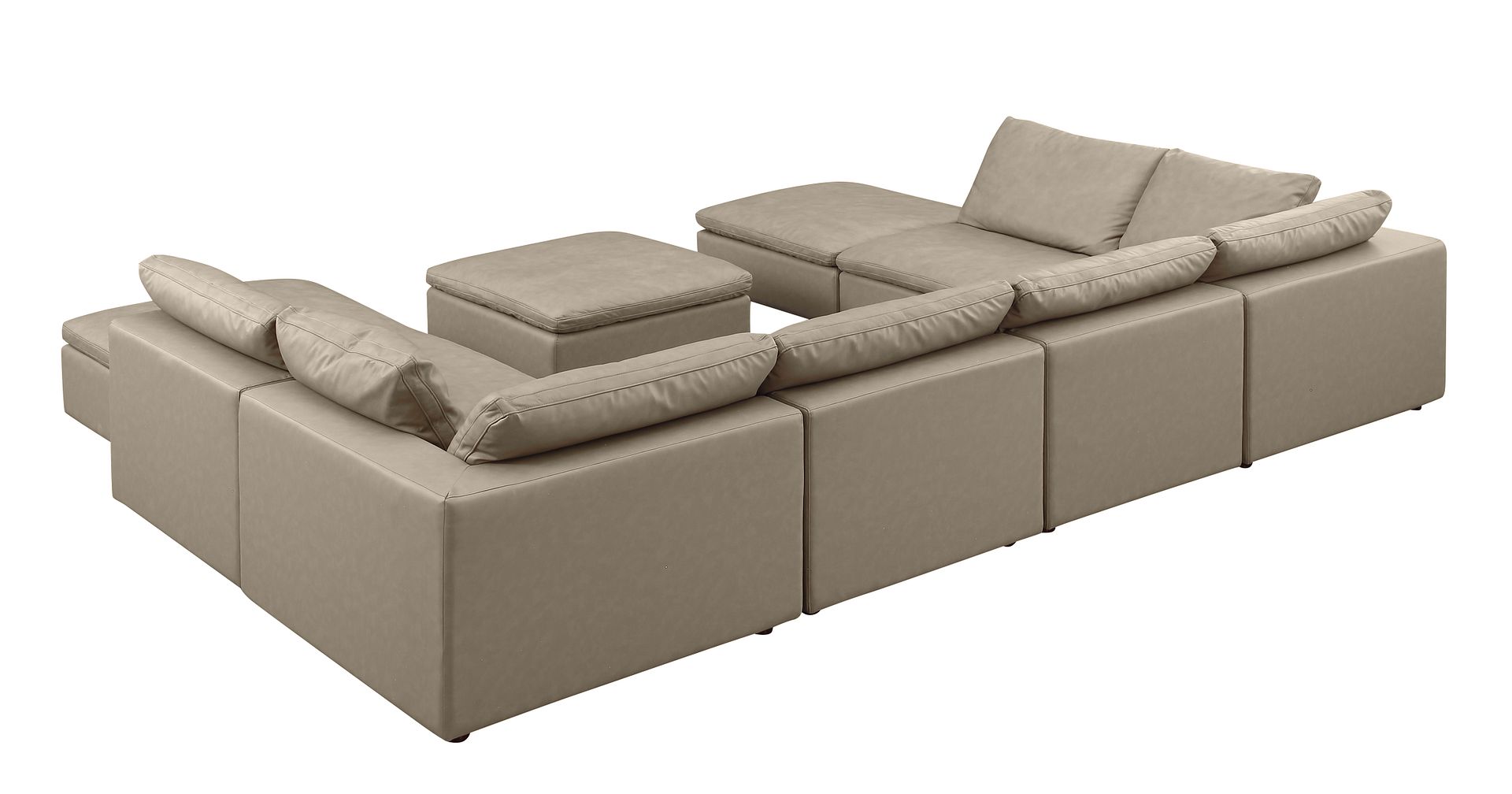 1100 Divanitalia Top-grain Italian Leather 9-Piece Sectional Sofa with Chaise