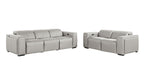 1224 Divanitalia 5-Piece Modular Power Reclining Sofa and Loveseat Set in Top Grain Italian Leather with 4 Power Recliners & Power Headrests - Light Grey - SKU 1224-LT-GREY-5.4-HT-2PC - view 3