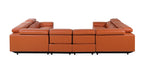1246 Divanitalia 8-Piece U-Shaped Modular Power Reclining Sectional Sofa with 4 Power Recliners and Power Headrests - Top Grain Italian Leather