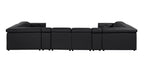 1224 Divanitalia 8-Piece U-Shaped Sectional Sofa in Top Grain Italian Leather with 2 Power Recliners & Power Headrests - Black - SKU 1224-BLACK-8PC-2PWR-U-SECTIONAL - view 6