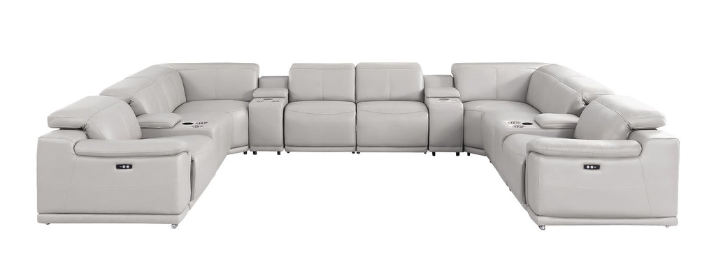 2679 12-Piece U-Shaped Power Reclining Sectional Sofa in Genuine Leather - 4 Recliners