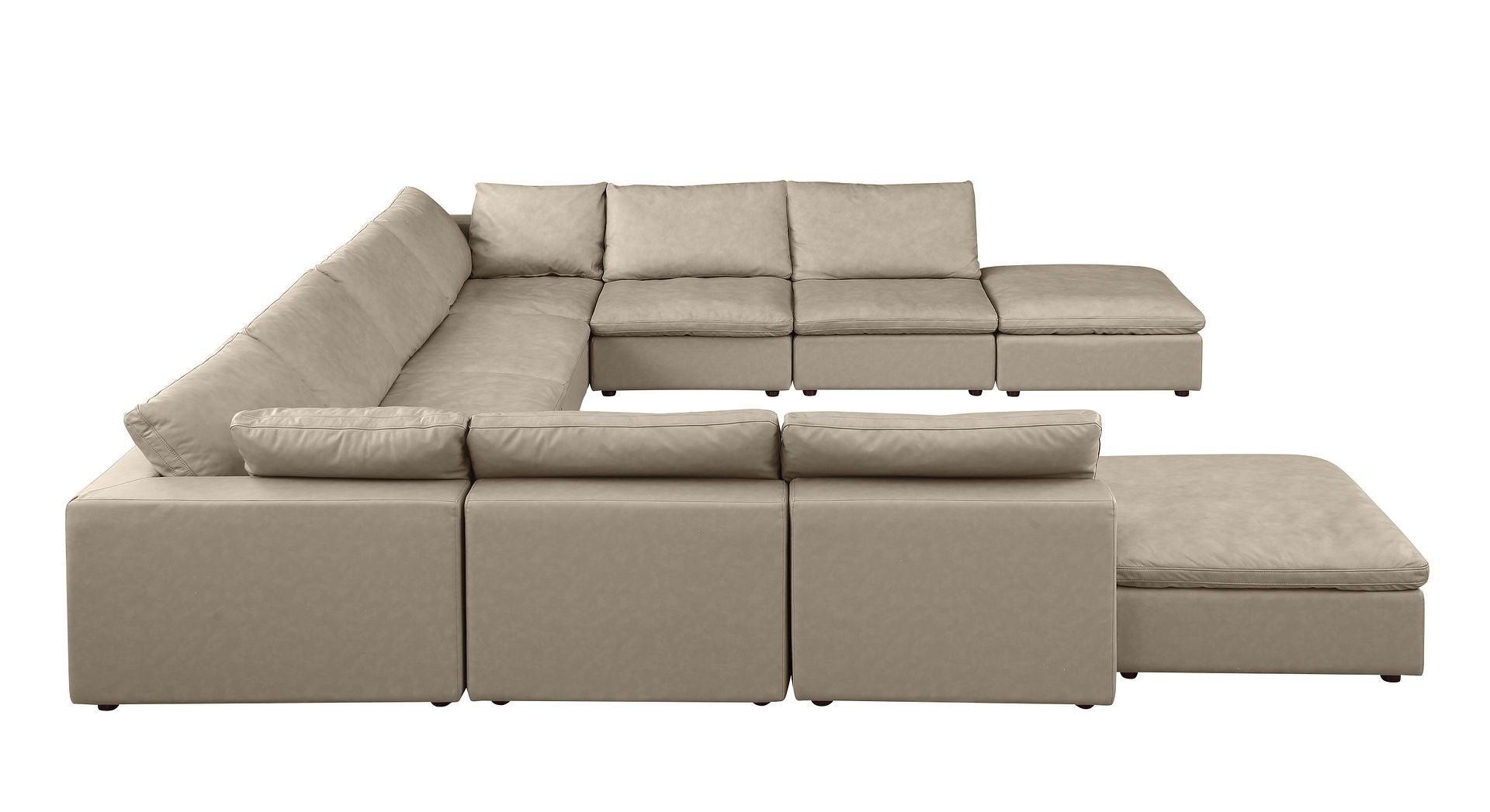 1100 Divanitalia 10-Piece U-Shaped Sectional Sofa with Chaise in Top-grain Italian Leather