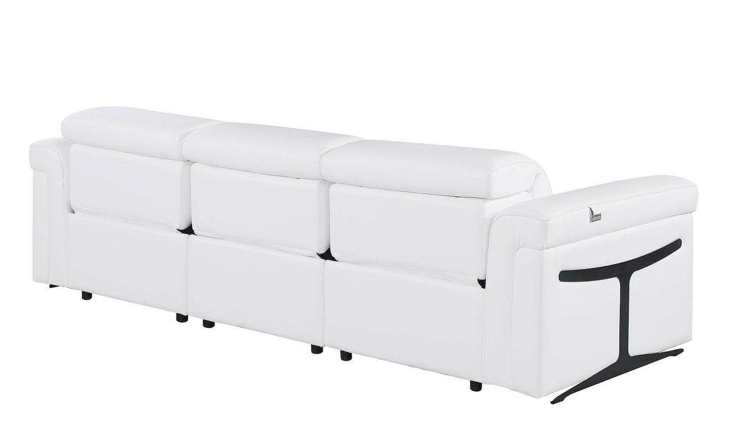 1126 Divanitalia 3-Piece Modular Power Reclining Sofa in Top Grain Italian Leather with 3 Power Recliners & Power Headrests