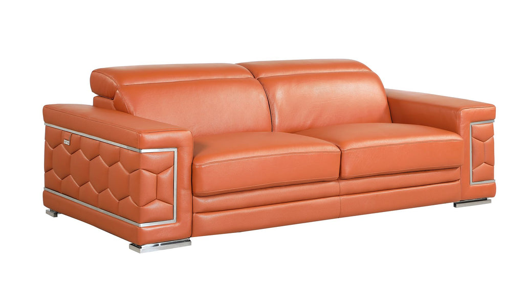 692 Divanitalia Sofa with Adjustable Headrest in Top-grain Italian Leather - Camel - SKU 692-S-CAMEL - view 2