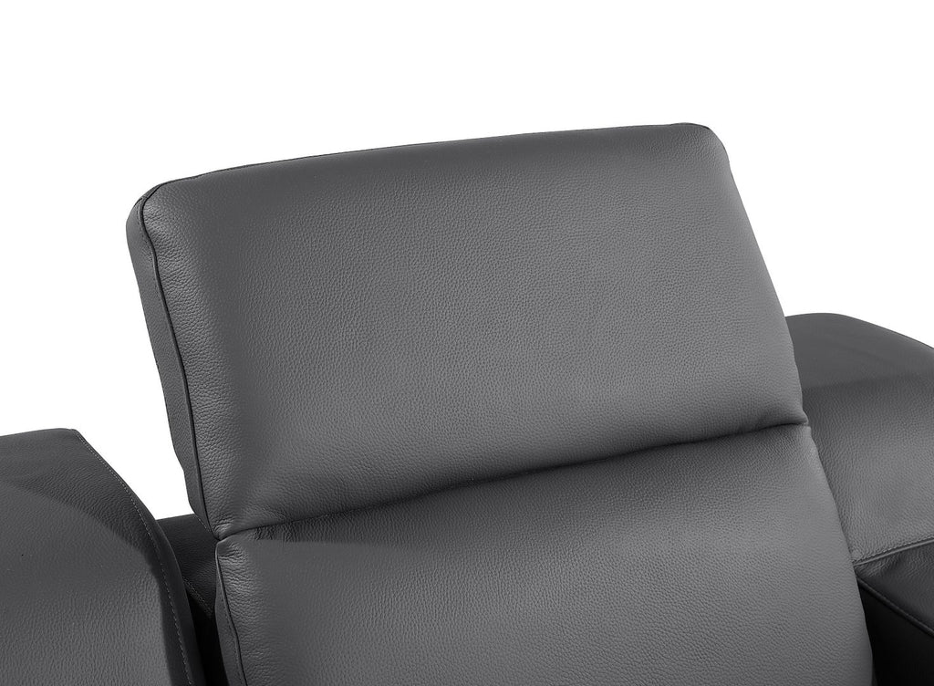 1116 Divanitalia Top Grain Italian Leather Power Reclining Chair with Power Headrests - Dark Grey - SKU 1116-DK_GREY-CH - view 8