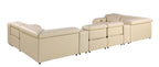 1116 Divanitalia 10-Piece U-Shaped Sectional Sofa in Top Grain Italian Leather with 4 Power Recliners & Power Headrests - Beige - SKU 1116-BEIGE-10PC-4PWR-U-SECTIONAL-GROUP - view 8