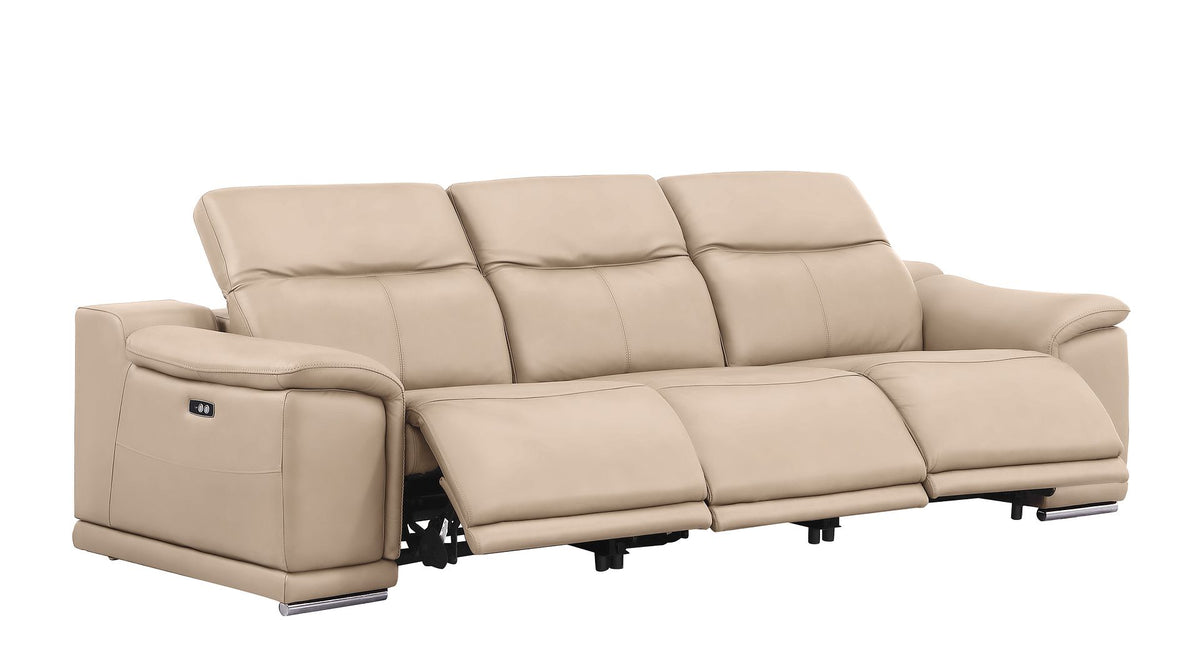 2679 Genuine Leather Sofa with 3 Power Recliners - Beige - SKU 2679-BEIGE-3.3-HT - view 5