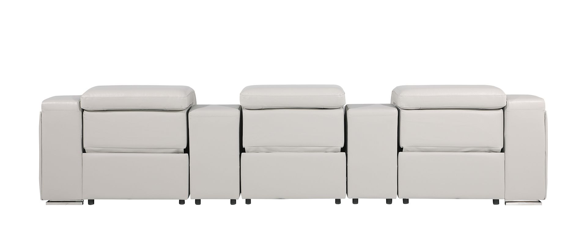 1116 Divanitalia 5-Piece Modular Power Reclining Sofa in Top Grain Italian Leather with 3 Power Recliners & Power Headrests